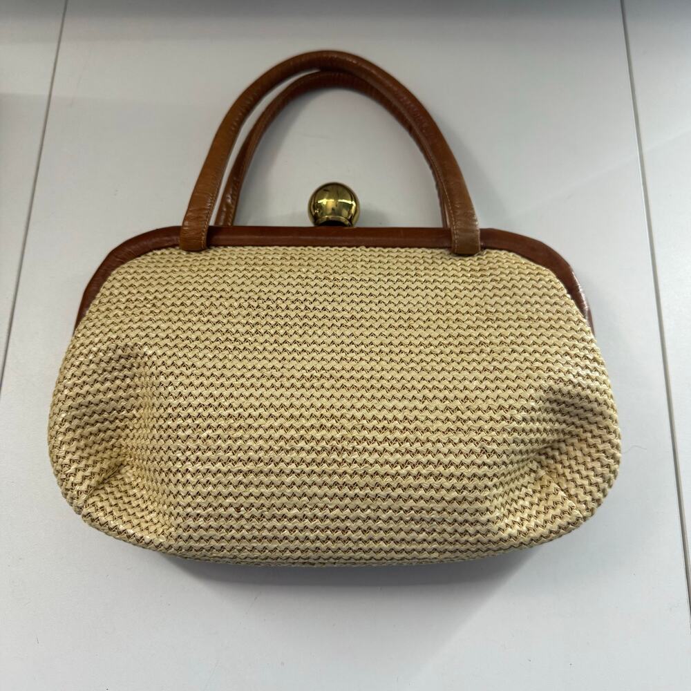 Vintage Town & Country Shoes Wicker Purse Handbag MCM Classic